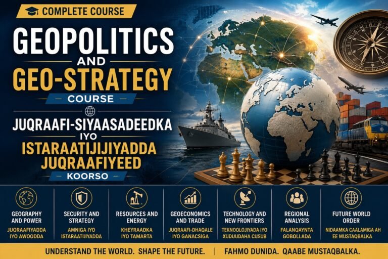 Geopolitics and Geo-strategy Course – Koorsada Juquraafi-Siyaasadeedka iyo Istaraatiijiyadda Juquraafiyeed